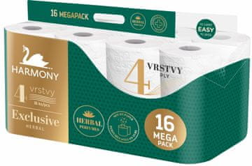 Harmony toaletni papir EXCLUSIVE Herbal Parfumes 16, 4 slojni - Odprta embalaža