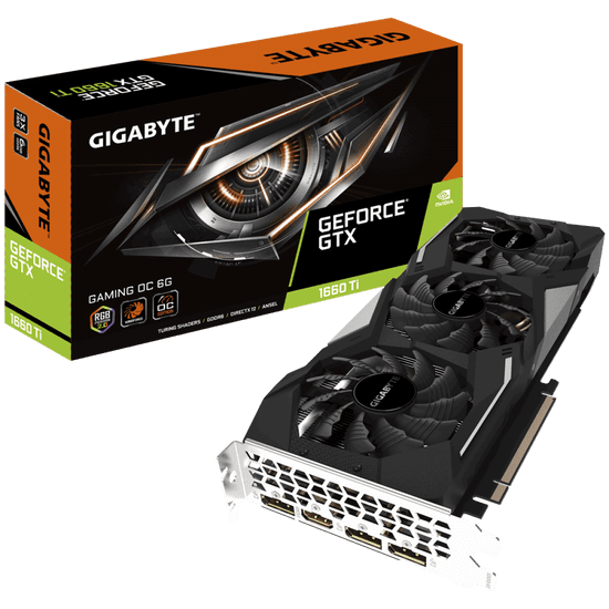 Gigabyte grafična kartica GeForce GTX 1660 Ti GAMING OC 6G, 6GB GDDR6, PCI-E 3.0