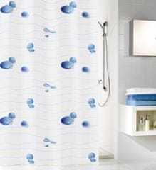 Kleine Wolke tekstilna zavesa za tuš MIAMI 180 x 200 cm, modra
