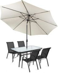 Fieldmann komplet vrtnega pohištva s sončnikom Ella 4, bež