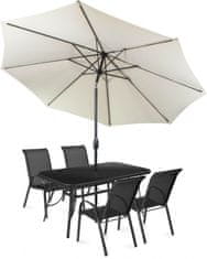Fieldmann komplet vrtnega pohištva s sončnikom Mona 4, bež