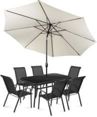 Fieldmann komplet vrtnega pohištva s sončnikom Mona 6, bež