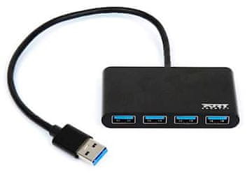 Port Designs razdelilec USB 3.0, 4-portni, aluminij