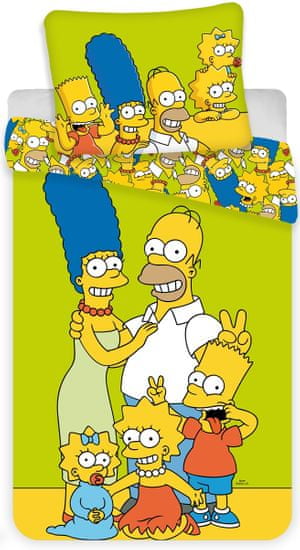 Jerry Fabrics posteljnina The Simpsons Family "Green"