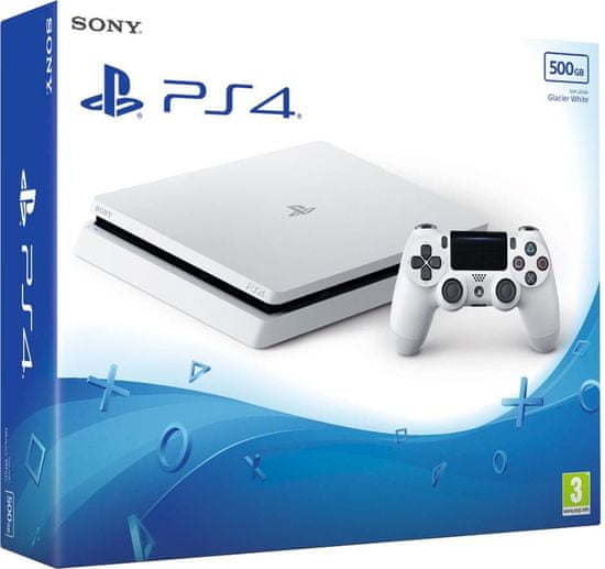 Sony Playstation 4 Slim, 500GB, bel, (PS719755517)