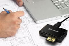 Transcend čitalec kartic RDF8, USB 3.1/3.0, micro USB v USB Type A, črn - odprta embalaža