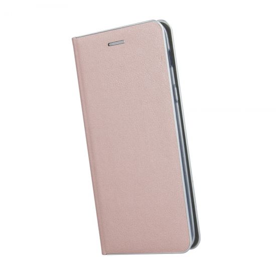 Havana preklopna torbica Premium za Samsung Galaxy J4 Plus 2018 J415, roza s srebrnim robom