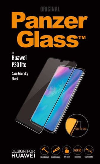PanzerGlass Edge-to-Edge zaščitno kaljeno steklo za Huawei P30 Lite 5335, črno