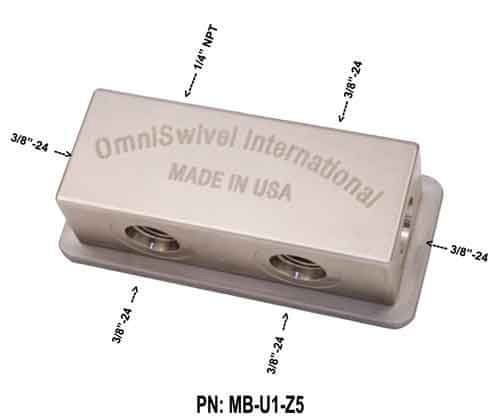 OmniSwivel Kolektor za srednji tlak 1 priključek NPT 1/4" , 5 priključkov 3/8"
