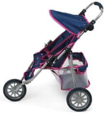 Bayer Chic otroški voziček za lutki/dvojčka, JOGGER PRO, modro - roza z zvezdicami