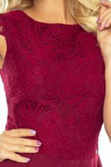 Numoco Ženska čipkasta obleka Marta bordo XL