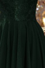 Numoco Ženska čipkasta obleka Nicolle temno zelena XL