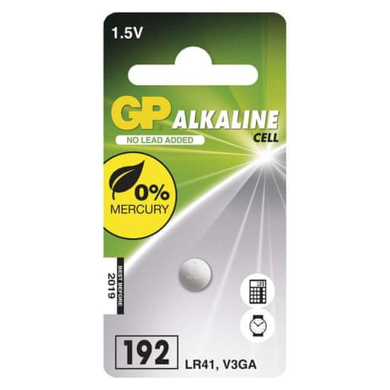 GP alkalna gumbna baterija LR41 (192), 1 blister