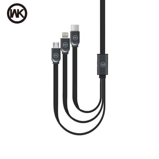 WK Design kabel 3v1 (USB-C, Micro-USB, Lightning)