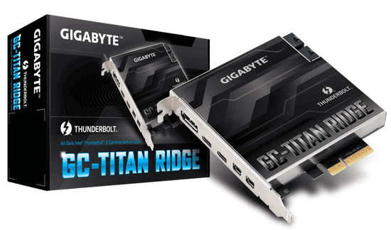 Gigabyte GC-TITAN RIDGE (rev. 2.0) Thunderbolt 3 razširtvena kartica, DP, Mini-DP, USB-C, 40 Gb/s, PCI-E