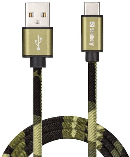 Sandberg napajalni kabel USB-C Green Camouflage 441-14
