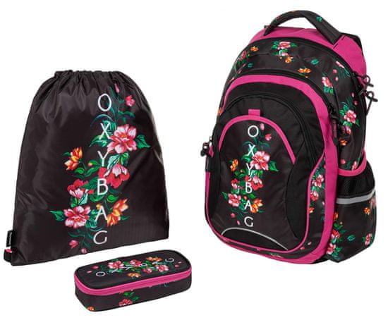Oxybag šolski nahrbtnik z motivom rož OXY Fashion Romantic Nature