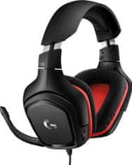 Logitech G332 gaming slušalke, z mikrofonom, črno-rdeče (981-000757)