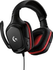 Logitech G332 gaming slušalke, z mikrofonom, črno-rdeče (981-000757) - odprta embalaža