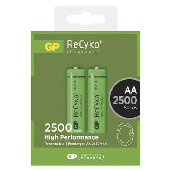 GP polnilna baterija ReCyko+ 2500 HR6 (AA), 2 kosa