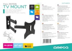 Omega stenski nosilec z roko za TV OUTV200FM, 58,42 cm (23") - 106,68 cm (42"), vrtljiv v vse smeri