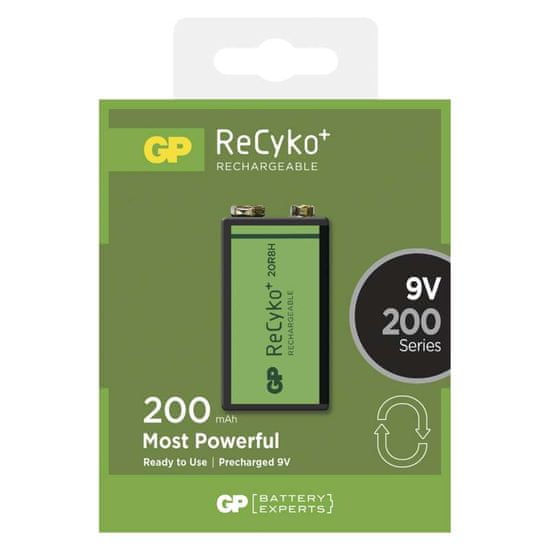 GP polnilna baterija GP ReCyko+ 200 Series, 200 mAh, 9 V, 1 kos