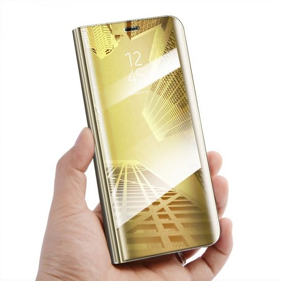 Onasi torbica Clear View za Samsung Galaxy A7 2018 A750, zlata