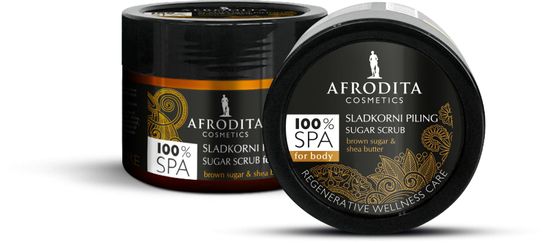 Kozmetika Afrodita sladkorni piling 100% Spa Natural, 175g