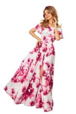 Numoco Ženska cvetlična obleka Laolchmai cvetlično roza L