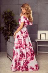 Numoco Ženska cvetlična obleka Laolchmai cvetlično roza XL