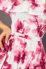 Numoco Ženska cvetlična obleka Laolchmai cvetlično roza XXL