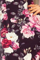 Numoco Ženska cvetlična obleka Neva črna in roza L