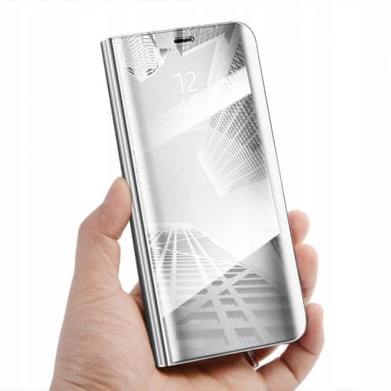 Onasi ovitek Clear View za Samsung Galaxy A7 2018 A750, srebrn
