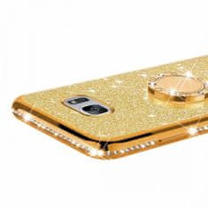 Ovitek Ring za Huawei P Smart 2019, silikonski, zlat z bleščicami