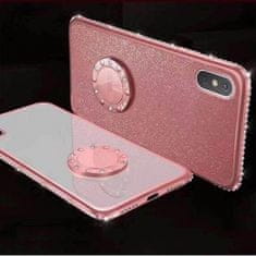 Ovitek Ring za Huawei P Smart 2019, silikonski, roza z bleščicami