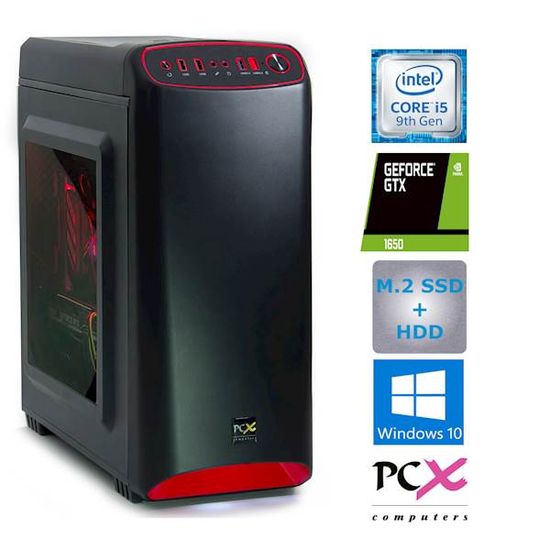 PCX namizni računalnik EXACT i5-9400F/8GB/SSD 250GB+1TB HDD/GTX1650/W10H + Darilo (PCX EXACT GAMER S1 W)