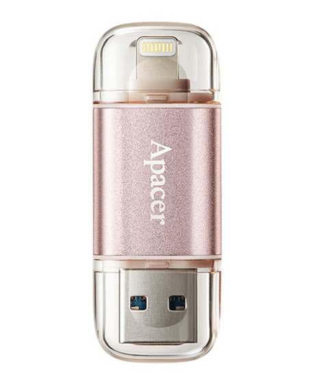 Apacer USB ključ AH190, Dual, 32 GB, USB 3.1,Lightning Apple, roza