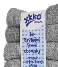 XKKO Organic, BIO bombažne brisačke, 21 x 21 cm, Silver, sive, 6 kosov