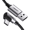 USB-C kotni kabel, 0,9 m, črn