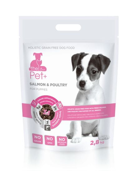 thePet+ 3in1 dog SALMON &amp; POULTRY Puppies briketi za mladičke vseh pasem, 2,8 kg