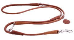 WAUDOG Switching okrogel usnjen povodec Soft brown 183cm 6 mm rjav