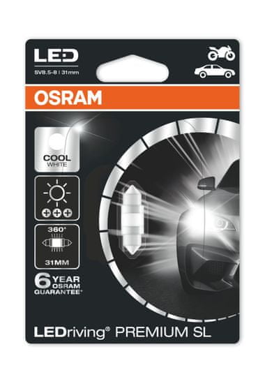Osram LED žarnica 12 V/SOFIT/31 mm/6000 K