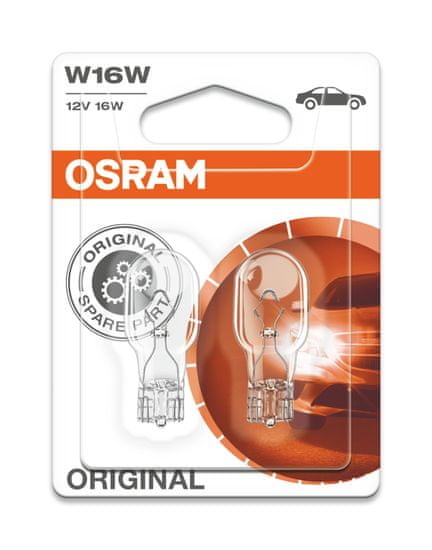 Osram žarnica 12V/16W/(2.1X9.5D)/W16W stekl., 2 kosa