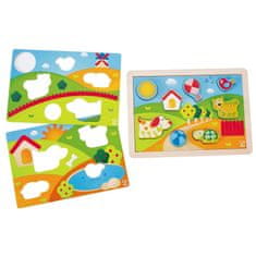 Hape Puzzle sončna dežela 3 v 1