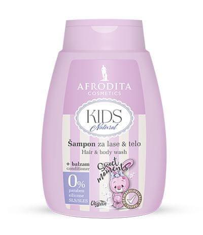 Kozmetika Afrodita šampon za lase & telo + balzam Kids Natural, 200ml