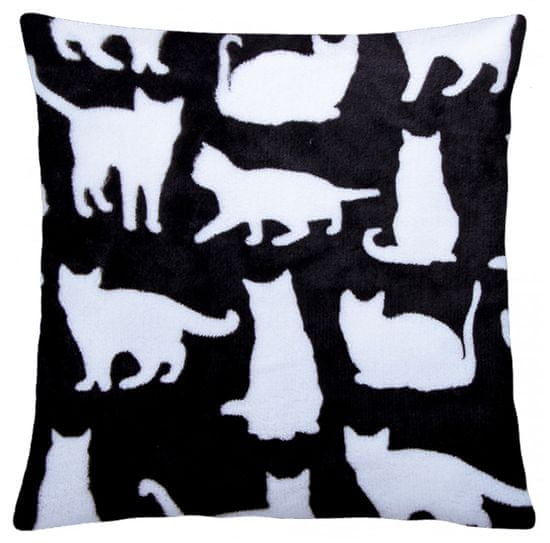My Best Home vzglavnik iz mikrovlaken Kitties, črn, 40 × 40 cm