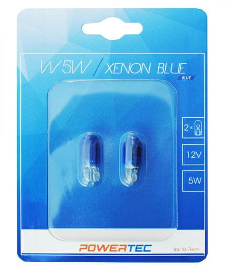 POWERTEC žarnice Xenon Blue W5W 12V 5W W2,1x9,5D