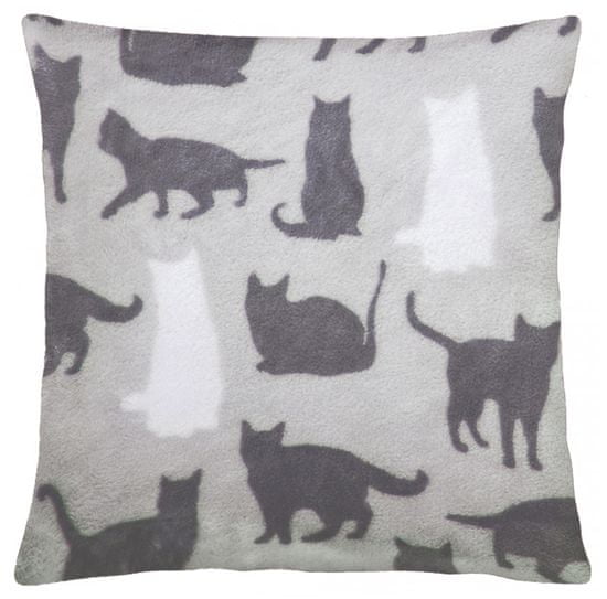 My Best Home vzglavnik iz mikrovlaken Kitties, siv, 40 × 40 cm