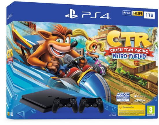 Sony Playstation 4 Slim - 1TB + igra Crash Team Racing + 2 kontrolerja