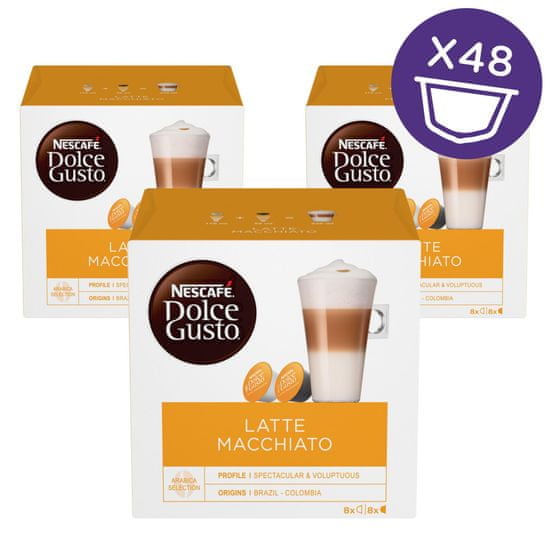 NESCAFÉ Dolce Gusto Latte Macchiato kava 194,4 g (16 kapsul), trojno pakiranje